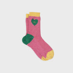 Chaussettes coeur - Rose et vert (Tailles : Taille unique: 37/40)