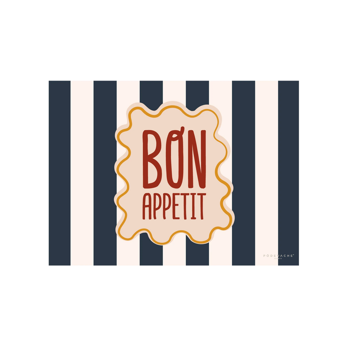 Set de table vinyle podevache benodet motif graphique style bistrot retro fabrique en france