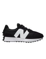 Baskets sneakers noires et blanches new balance 327 logo n surdimensionne daim et mesh semelle crampons