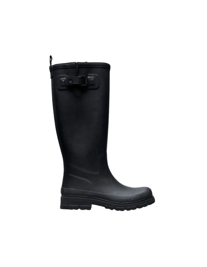 Bottes de pluie hautes lili fur smooth verbenas total black noir fourrees caoutchouc naturel