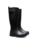Profil des Bottes de pluie hautes lili fur smooth verbenas marron noir imprime animal fourrees caoutchouc naturel.