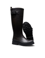 Semelles des Bottes de pluie hautes lili fur smooth verbenas marron noir imprime animal fourrees caoutchouc naturel.