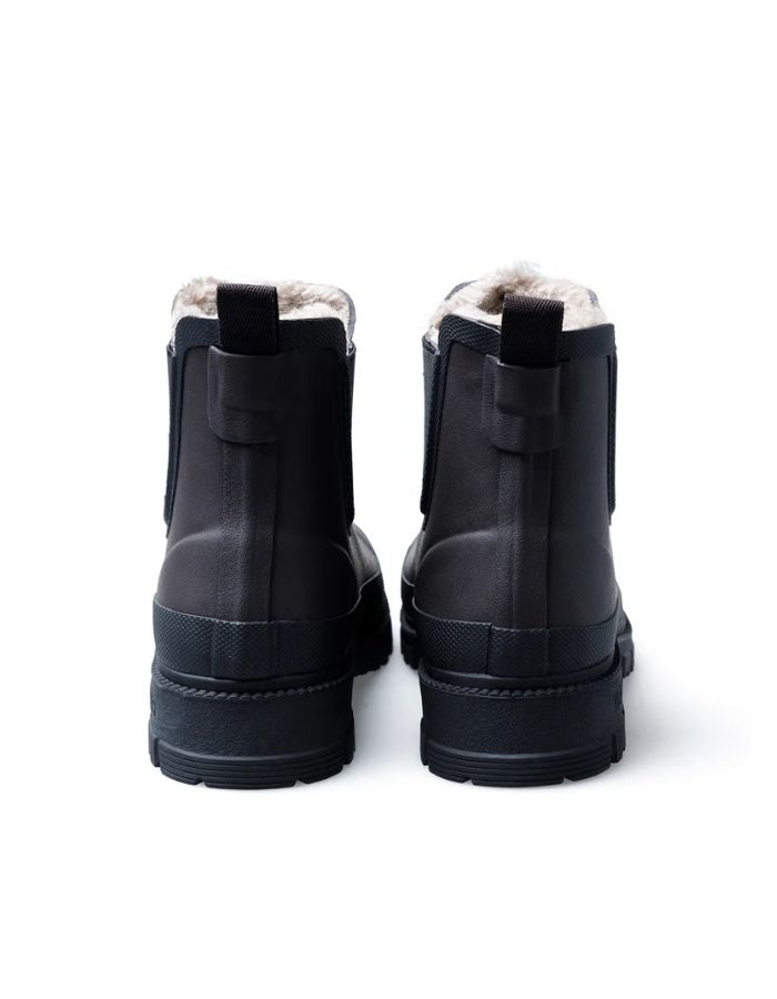 Talons des Bottines de pluie chelsea lua fur smooth verbenas marron noir fourrées caoutchouc naturel