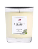 Bougie parfumee geodesis bergamote 180g verre transparent agrume calabre fabriquee en bretagne