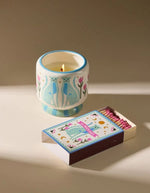 Ambiance déco avec la Bougie parfumee paddywax a dopo linen and orris pot ceramique peint a la main