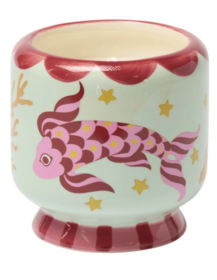 Bougie parfumee paddywax a dopo ocean tide pot ceramique peint a la main brise marine