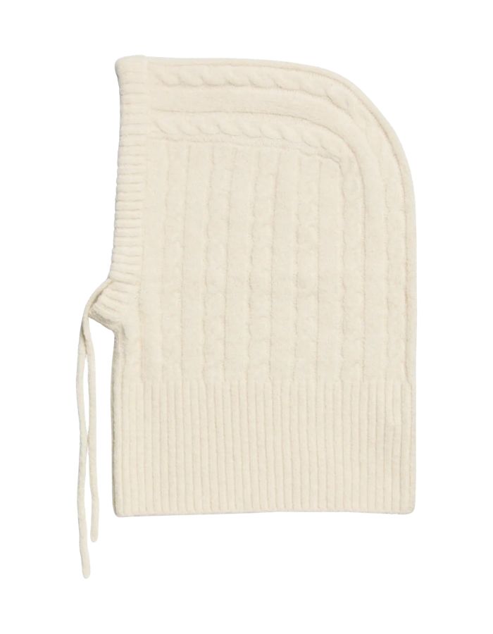 Cagoule femme en maille torsadee nambi cable balaclava pieces coloris gris whitecap gray.