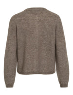 Dos du Gilet cardigan lory vila marron clair falcon melange col rond boutonner maille laine alpaga