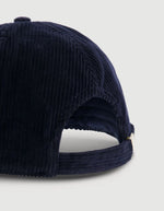 Dos de la Casquette homme en velours cotele bleu marine hartford logo brode bride ajustable