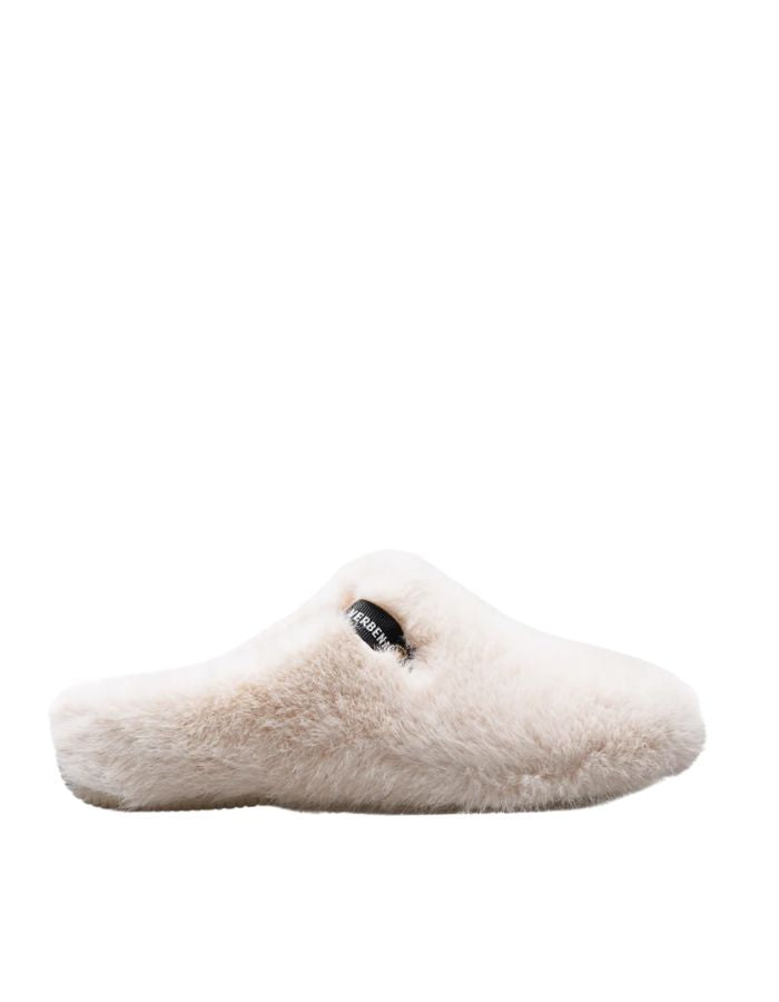 Chaussons sabots verbenas york budapest beige fausse fourrure semelle caoutchouc