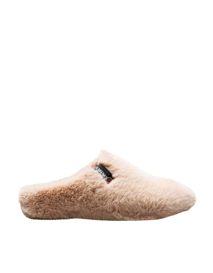 Chaussons sabots verbenas york budapest sand sable beige fausse fourrure semelle caoutchouc