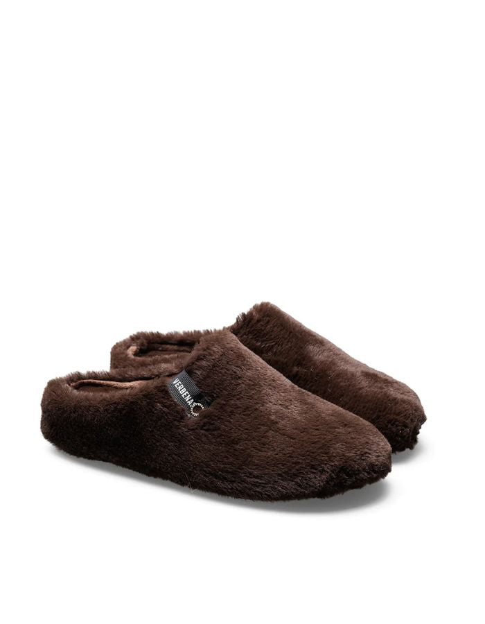 Profil des Chaussons sabots verbenas york budapest testa marron chocolat fausse fourrure semelle caoutchouc