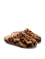 Profil des Chaussons sabots verbenas york feline natural fausse fourrure leopard marron semelle caoutchouc