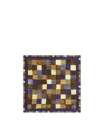 Echarpe bandana carree 75x75cm en laine bleu hartford imprime geometrique