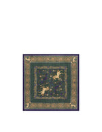Echarpe bandana carree 75x75cm en laine vert olive hartford motif fleuri licornes