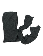 Écharpe-cagoule pour femme en maille côtelée gris foncé dark grey avec capuche intégrée, modèle Milu de la marque OBJECT.
