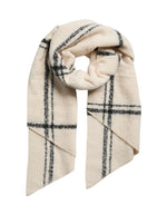 Echarpe longue pyron aop pieces imprimee gris whitecap gray et noir polyester recycle