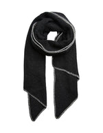 Grande echarpe longue xl noire a couture contrastee pyron long scarf pieces 50x210cm