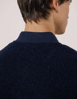 os du Gilet homme sans manches en laine bouillie bleu marine boiled hartford double zip