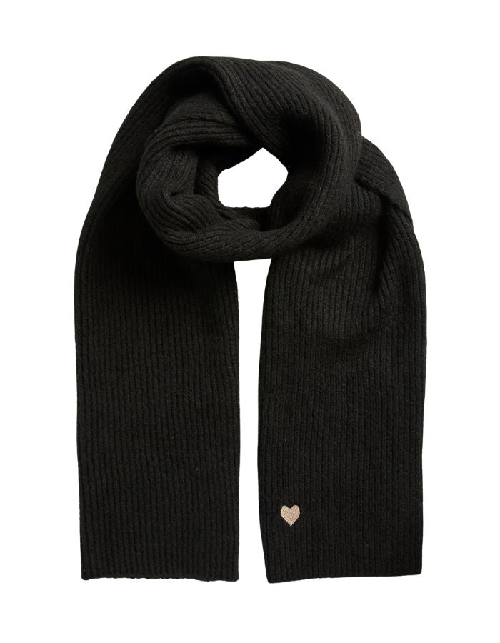Grande echarpe longue en maille noire niva long knit scarf pieces 40x190cm