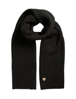 Grande echarpe longue en maille noire niva long knit scarf pieces 40x190cm
