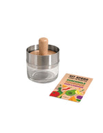 Kit apero pour guacamole et houmous cookut avec bol en verre pilon bambou et grille metal.