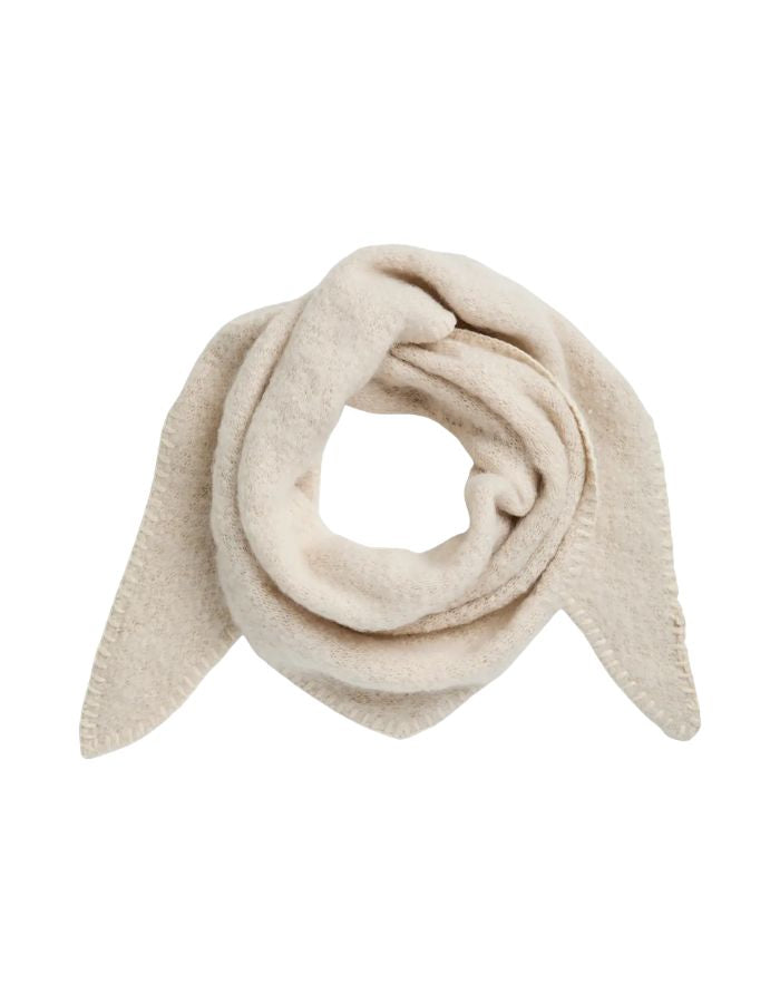 Mini echarpe pyron moonbeam ecru blanc casse polyester recycle Pieces