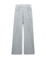 Pantalon droit velours bleu glacier zoel bash multipoches style militaire coton bio