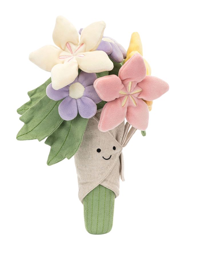 Peluche amuseables bouquet of flowers bouquet de fleurs pastel ultra doux 31 cm jellycat.
