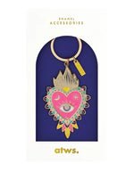 Porte-cles en email dore ex-voto motif sacre avec coffret cadeau marque All The Ways To Say