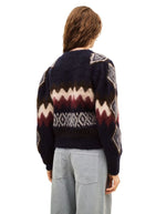 Dos du Pull floyd marine multico en maille mohair fluffy multicolore bash