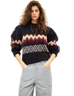 Pull floyd marine multico en maille mohair fluffy multicolore bash