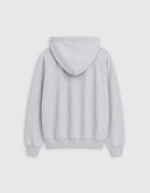 Dos du Sweat a capuche gris clair chine ice mail 100 coton molleton lourd sweet pants patch coeur rouge
