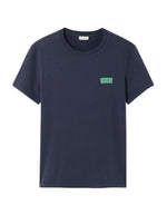 Tshirt homme ykobow bleu marine american vintage coton peau de peche logo poitrine