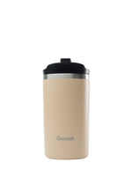 Travel mug isotherme 350ml qwetch matt lin beige finition mate inox