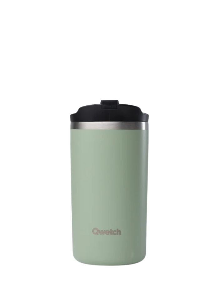 Gourde isotherme 350ml qwetch vert tilleul pastel acier inoxydable