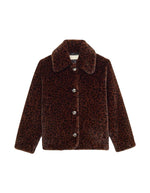 Veste courte fausse fourrure leopard heagle vanessa bruno fauve boutons corne