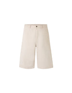 Bermuda Francis Blanc Gres Soeur en coton biologique, coupe oversize, longueur sous le genou.