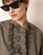 Blouse Carita kaki à volants Laurence Bras