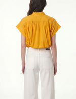 Blouse Cory Safran Vanessa Bruno en voile de coton, coupe ample avec manches kimono, vue de dos.