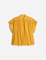 Blouse Cory Safran Vanessa Bruno en voile de coton, coupe ample, col V et manches kimono.