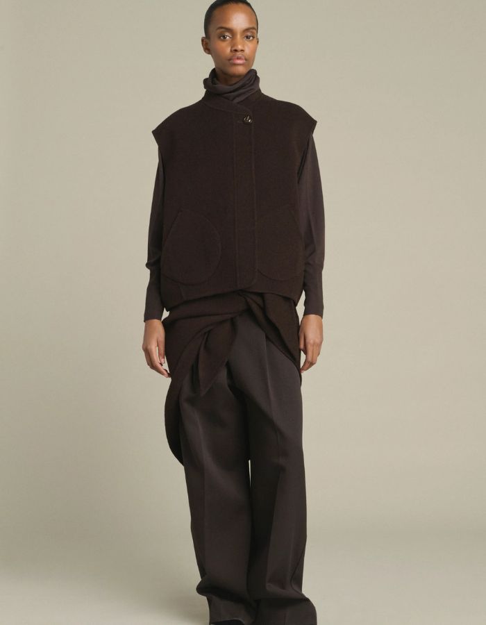 Blouson sans manches Adeline Marron Foncé Soeur