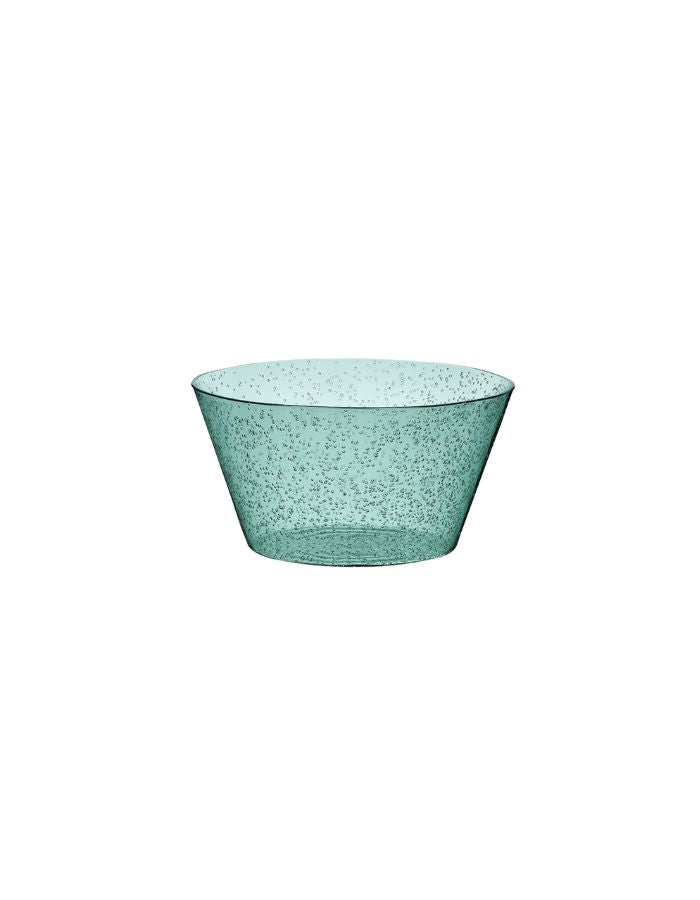 Bol moyen en plexi bleu gris Memento Synth avec bulles d'air emprisonnées, idéal pour Poké Bowl.