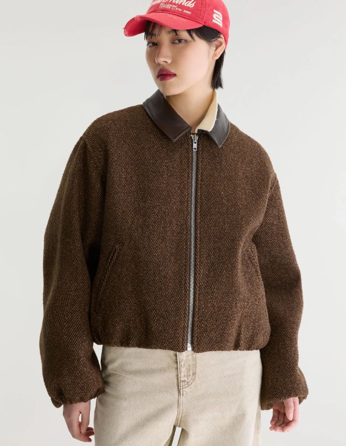 Bomber femme Justine Display A marron à chevrons Bellerose