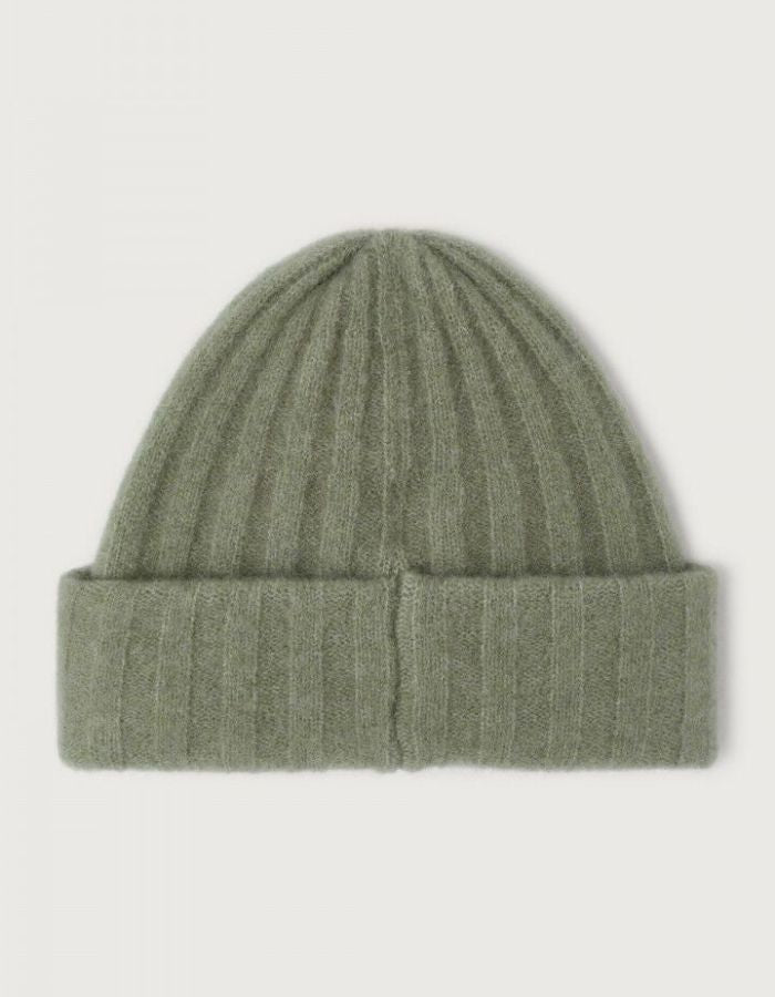 Bonnet Vitow Kaki multichiné en alpaga et laine – American Vintage
