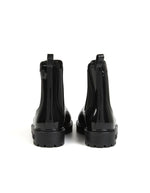 Paire de bottines de pluie Gaudi noires brillantes, style Chelsea, avec semelles épaisses en caoutchouc.