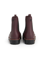 Talons des Bottines de pluie pour femme en PVC bordeaux avec élastique latéral noir et semelle crantée, modèle Gaudi Countryside Bordeaux de la marque VERBENAS