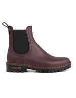 Bottines de pluie pour femme en PVC bordeaux avec élastique latéral noir et semelle crantée, modèle Gaudi Countryside Bordeaux de la marque VERBENAS
