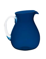 Carafe en Plexi Bleu Nuit Memento Synth de 1,6 litre avec poignée transparente et bulles d'air.
