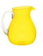 Carafe en plexiglas jaune citron Memento Synth de 1,6 litre avec poignée transparente et bulles d'air.